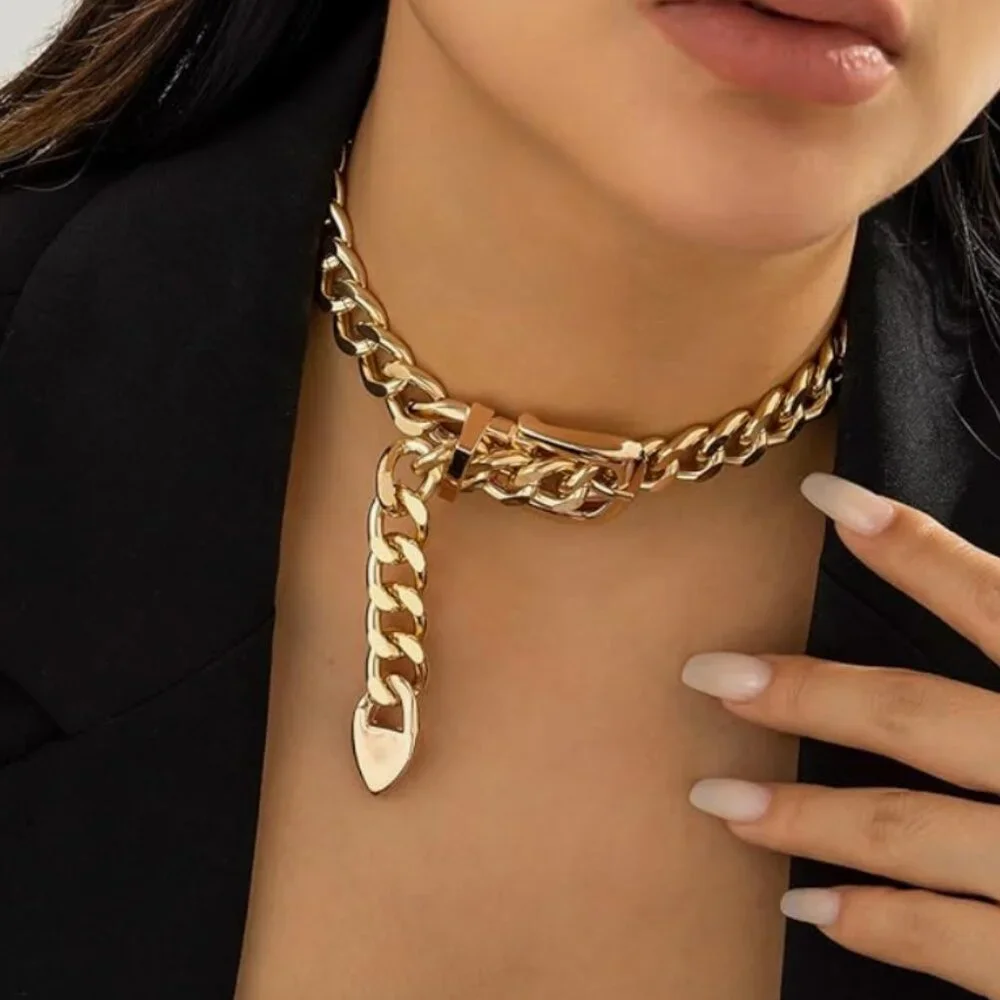Chain Choker Necklace Chain Belt Necklace